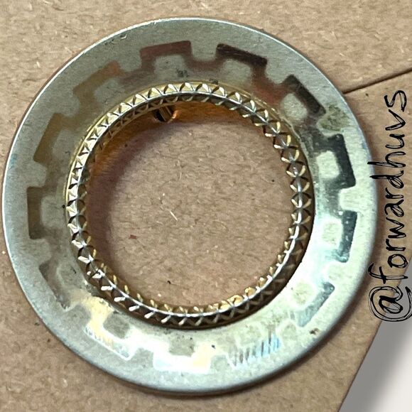 Bundle Sale 3 for $15 | Vintage Gold Tone Circular Brooch – Textured Design - Picture 7 of 8